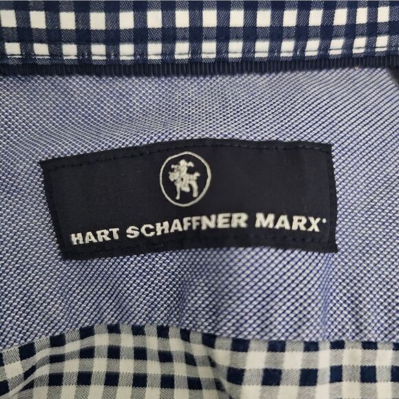 HART SCHAFFER MARX Checkered Dress Shirt Long Sleeves - Size Medium - Picture 6 of 7